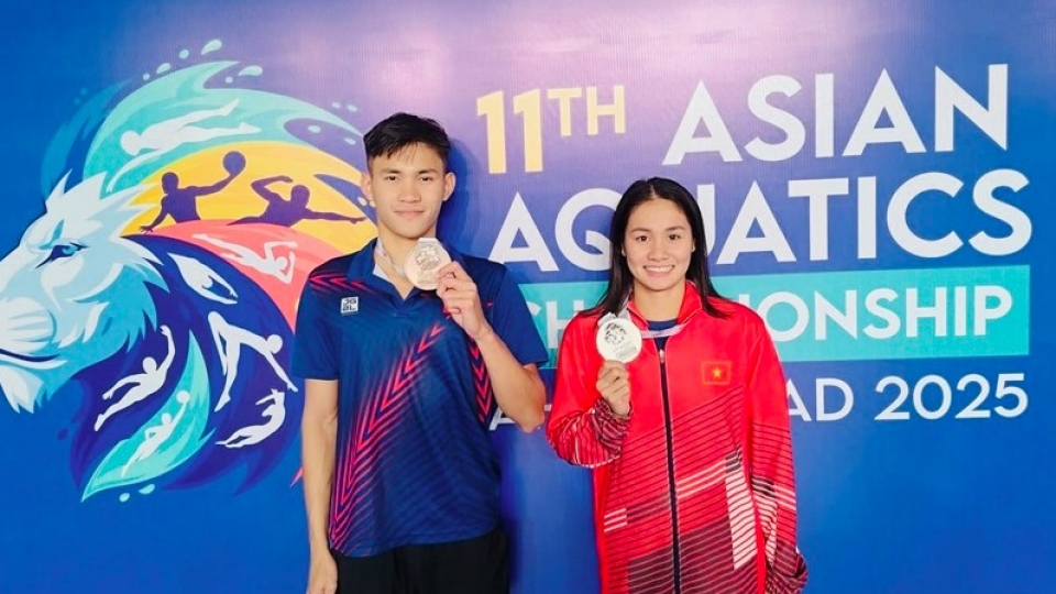 Three more silver medals for Vietnam at Asian Aquatics Championships 2025